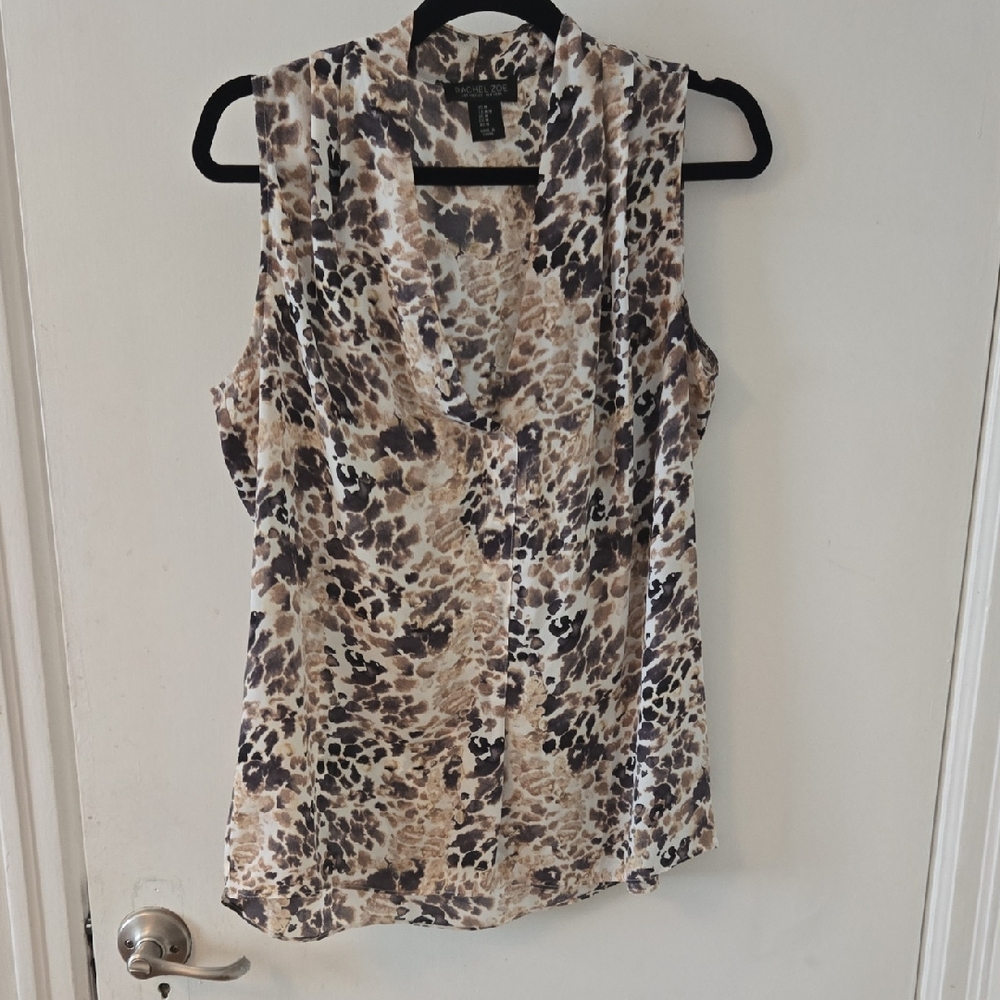 Rachel Zoe Animal Print Sleeveless Blouse